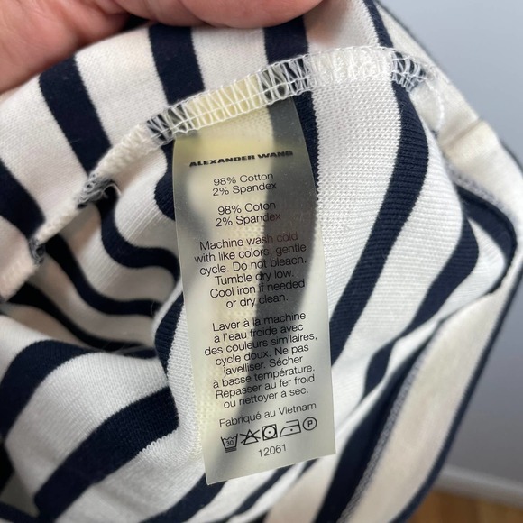 T by ALEXANDER WANG Compact Engineer Stripe Short Sleeve Dress XS - Picture 10 of 10
